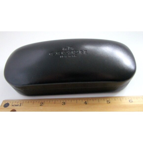 COACH New York Eyeglasses/Sunglasses Clamshell Case - Black & Coach Cloth/Wipe - Picture 11 of 13
